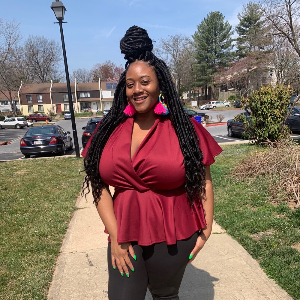 Burgundy top